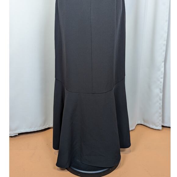 Laundry by Shelli Segal Ruffled High Low Midi Dress Gown Black Size 6 - Picture 12 of 16